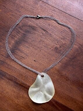 Alexis Bittar Silver Multi Strand Cream Lucite Statement Necklace Vintage
